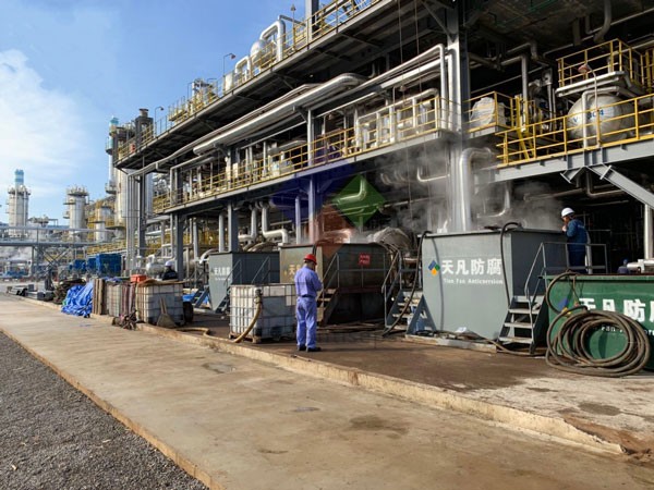 6月1日恒力石化板式換熱器化學(xué)清洗除油焦垢試驗(yàn)性清洗取得突破性成功